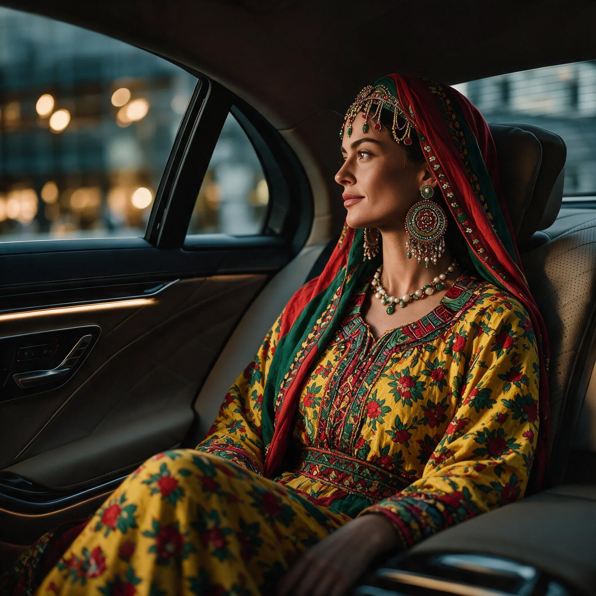 Passenger in a private chauffeur car during an Agadir airport transfer